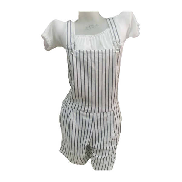 Jumper with Blouse - White Stripes