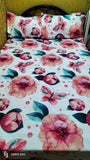 Bedsheet Queen-size with 2 Pillow Case - Flowers Design