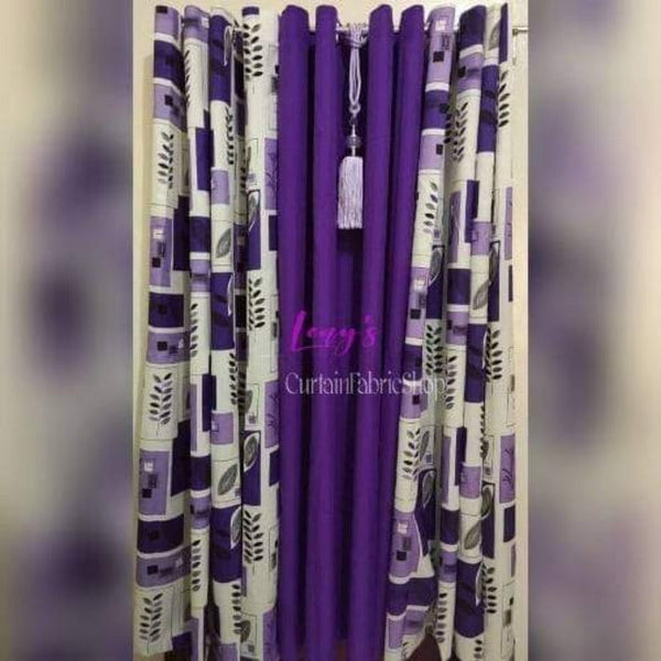 Cretona Curtain 3in1 Set Fern Square - Violet