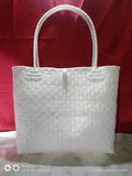 Plain White Shoulder Bag - Large