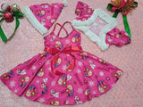 3 in 1 Santa Dress for Kids - Pink