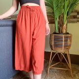 Linen Square Pants - Red Orange