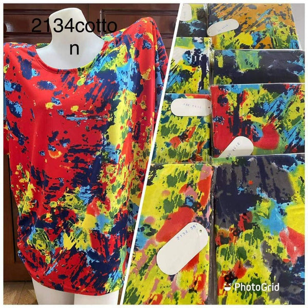 Big Size Cotton Spandex Blouse - 6pcs (Design#4)