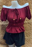 Alexandra Blouse - Maroon