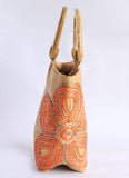 Abaca Bariw Wood Handle Handbag with abaca braided design-Leslie