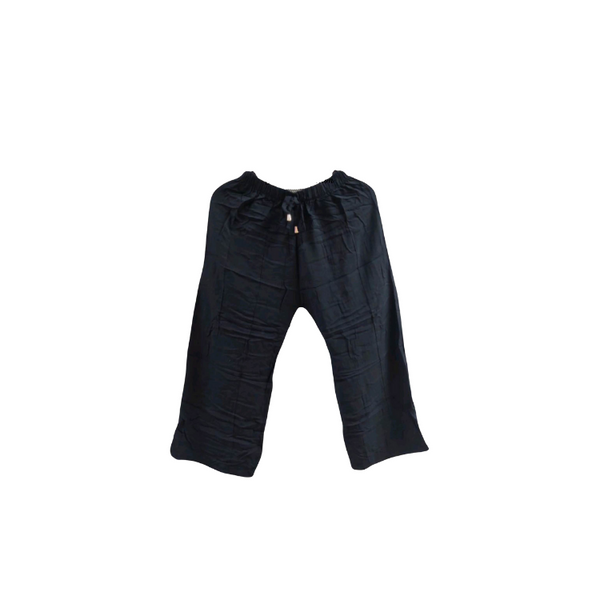 Square Pants Challis with Pocket - Black