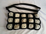 Crochet Sling Bag - Black and White