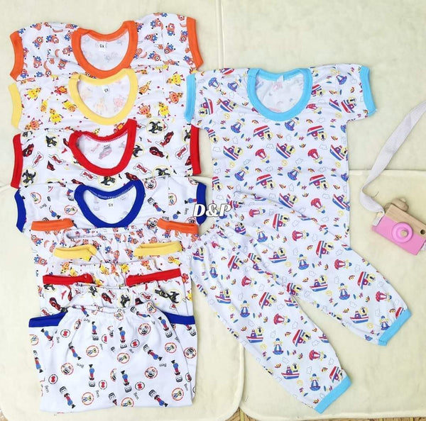 COTTON TERNO PAJAMA 3-12 MONTHS OLD 2PAIRS