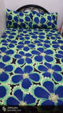 Bedsheet Single with 2 Pillow Case - Blue Flowers Design