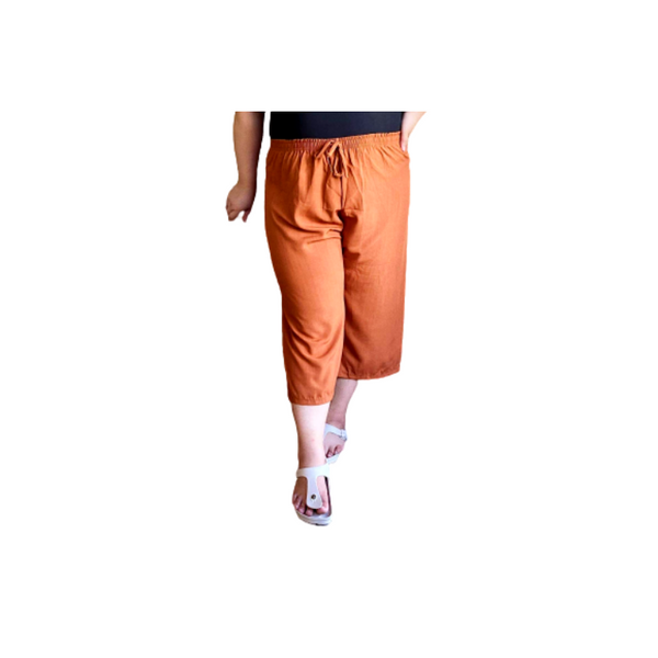 Linen Square Pants - Rust