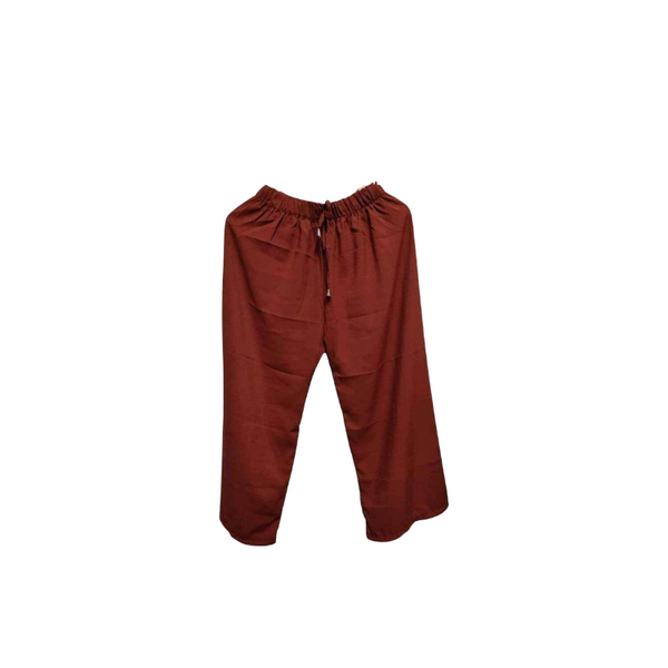 Square Pants Challis with Pocket - Maroon