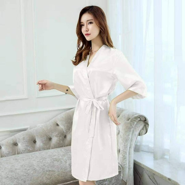 Bathrobe Silk - White