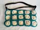 Crochet Sling Bag - Blue White