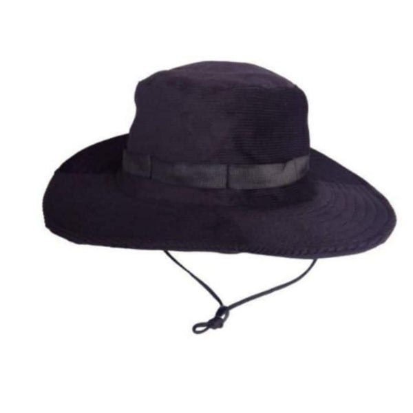 Bucket Hat - with Adjustable String - BLACK