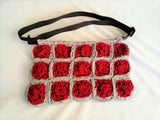 Crochet Sling Bag - Gray Red