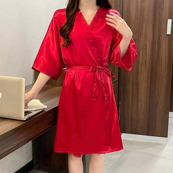 Bathrobe Silk - Red