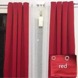 3 in 1 Blackout Curtain - Red