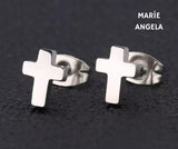 Cross Stainless Steel Stud Earrings