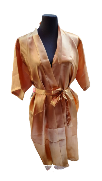 Silk Bridal Robe - Gold