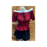 Alexandra Blouse - Maroon