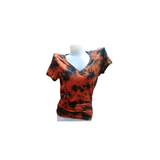 Batik Shirt - Orange - Black