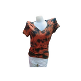 Batik Shirt - Orange - Black