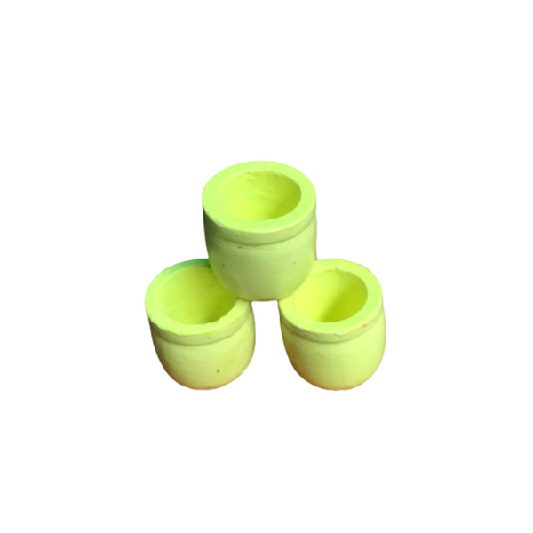 Mini Clay Pot - Yellow Green