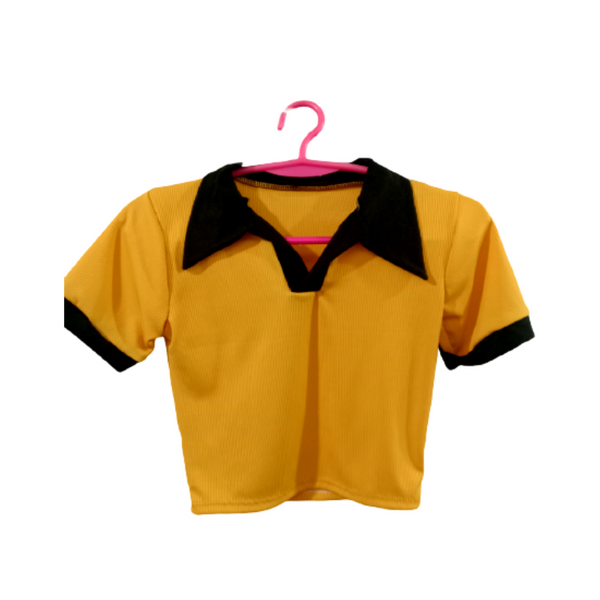 Crop Top with Collar - Mustard