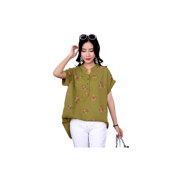 Floral Blouse - Moss