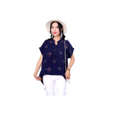 Floral Blouse - Navy Blue