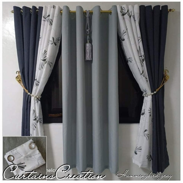 Humming Bird Curtain Gray 5 in 1 - 6ft