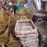 Tray Rattan with Handle - Colored