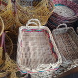 Tray Rattan with Handle - Colored