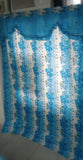 Single Door Blue Printed Curtain with Scallop