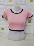 Knitted Crop Top - Light Pink