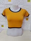 Knitted Crop Top - Mustard