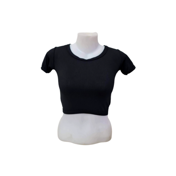 Knitted Crop Top - Black