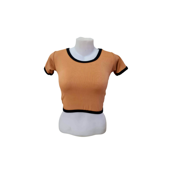 Knitted Crop Top - Light Brown