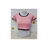 Knitted Crop Top - Light Pink