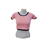 Knitted Crop Top - Light Pink