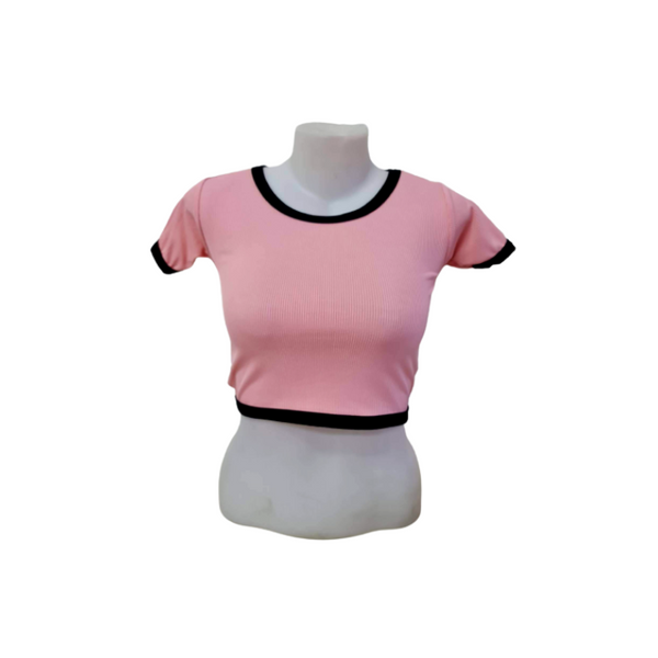 Knitted Crop Top - Light Pink