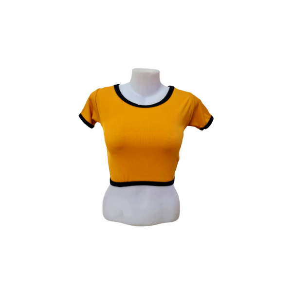 Knitted Crop Top - Mustard