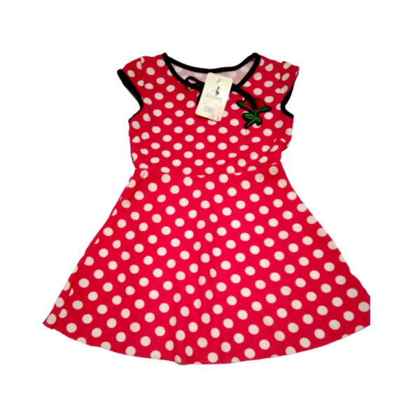 Polka Dots Dress for Girls - Red