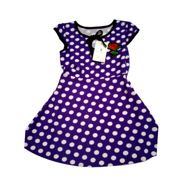 Polka Dots Dress for Girls - Violet