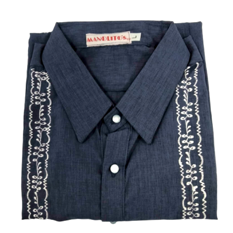 Polo Barong Short Sleeves Dark Blue/Gray – ANEC Global