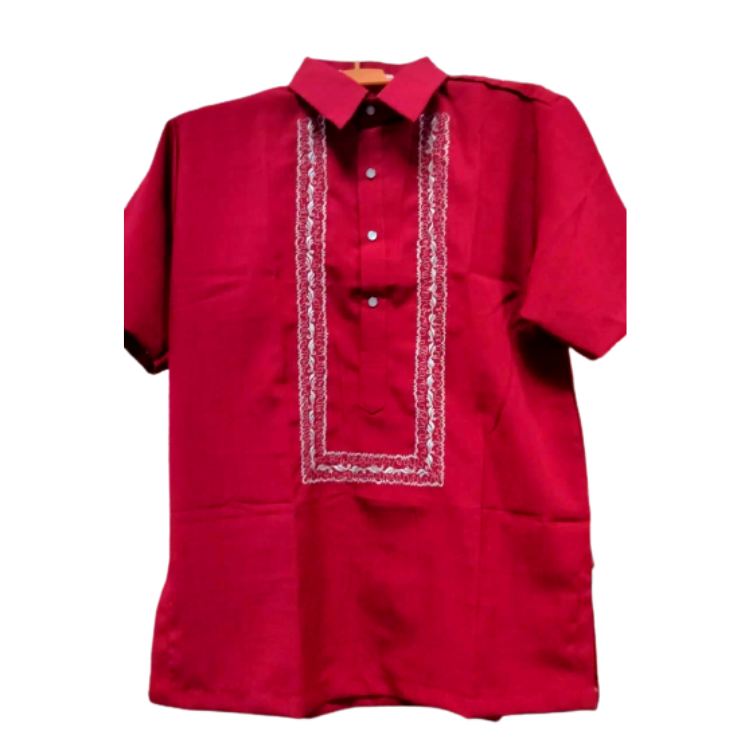 Polo Barong Short Sleeves Red ANEC Global