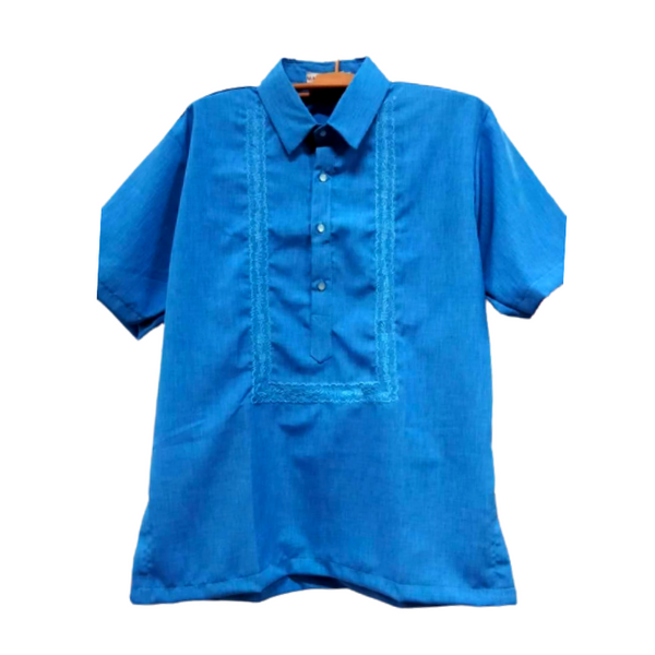 Polo Barong Short Sleeves - Royal Blue