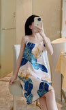 SILK Printed Spaghetti Dress D3