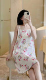 SILK Printed Spaghetti Dress D6