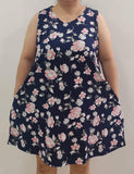 Sleeveless Dress Plus Size - Navy Blue Floral